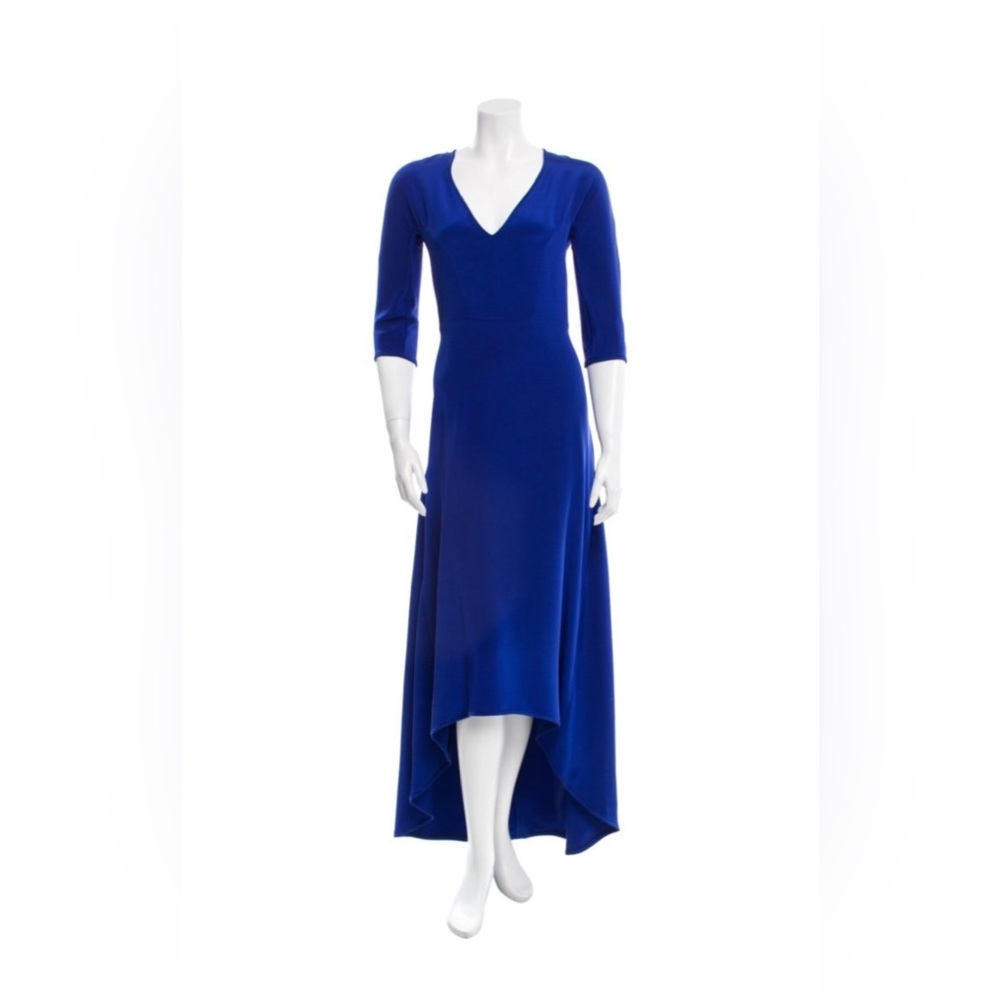 Zero + maria cornejo 100% stretch Silk Charmeuse Gown Mykonos Blue Women' Sz 4